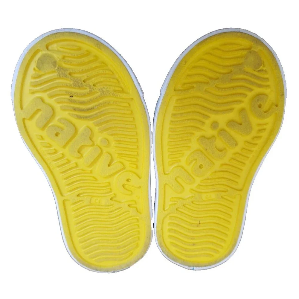 Native Jefferson Toddler Size C4 Yellow Bone Slip-On Water Shoes Unisex